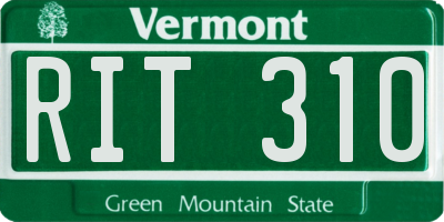 VT license plate RIT310