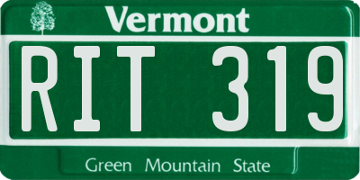 VT license plate RIT319