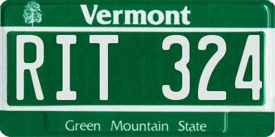 VT license plate RIT324