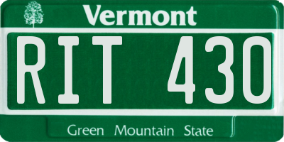 VT license plate RIT430