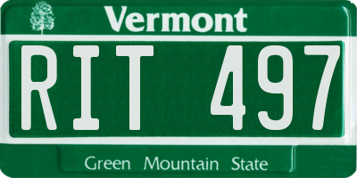 VT license plate RIT497