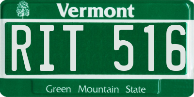 VT license plate RIT516