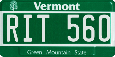 VT license plate RIT560