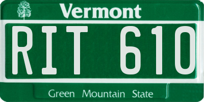 VT license plate RIT610