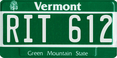 VT license plate RIT612