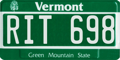 VT license plate RIT698
