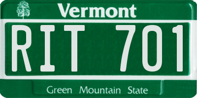 VT license plate RIT701
