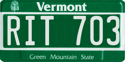 VT license plate RIT703