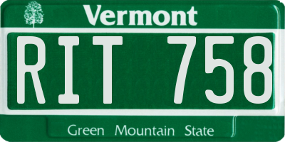 VT license plate RIT758