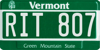 VT license plate RIT807