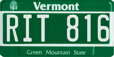 VT license plate RIT816