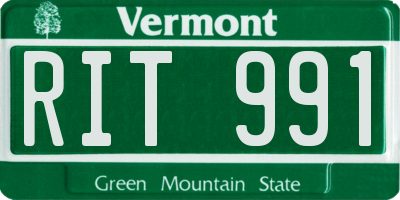 VT license plate RIT991