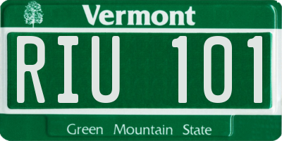 VT license plate RIU101