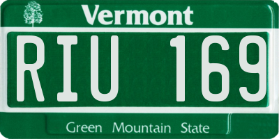 VT license plate RIU169