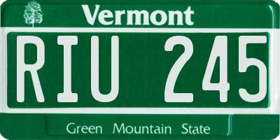VT license plate RIU245