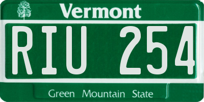 VT license plate RIU254