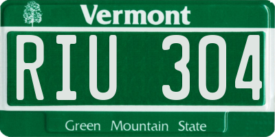 VT license plate RIU304