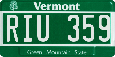 VT license plate RIU359