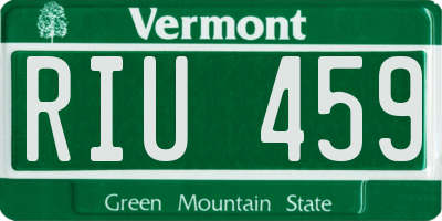 VT license plate RIU459