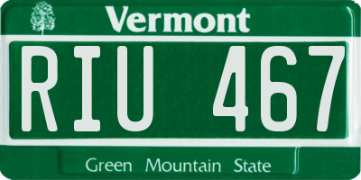 VT license plate RIU467
