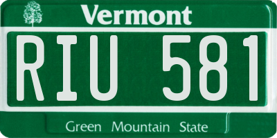 VT license plate RIU581