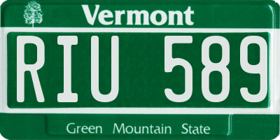 VT license plate RIU589