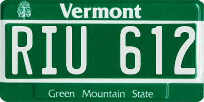 VT license plate RIU612