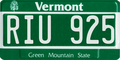 VT license plate RIU925