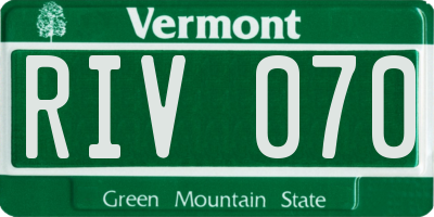 VT license plate RIV070