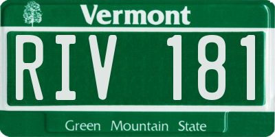 VT license plate RIV181