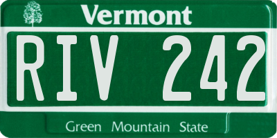 VT license plate RIV242