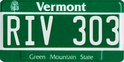 VT license plate RIV303