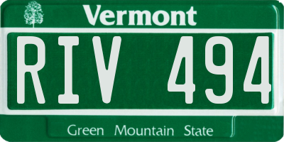 VT license plate RIV494