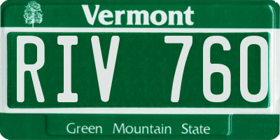 VT license plate RIV760