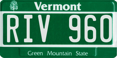 VT license plate RIV960