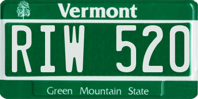 VT license plate RIW520