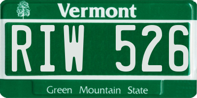 VT license plate RIW526