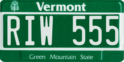 VT license plate RIW555