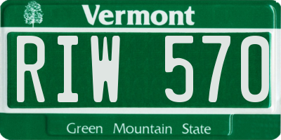 VT license plate RIW570