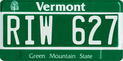 VT license plate RIW627