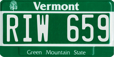 VT license plate RIW659