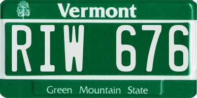 VT license plate RIW676