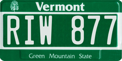 VT license plate RIW877