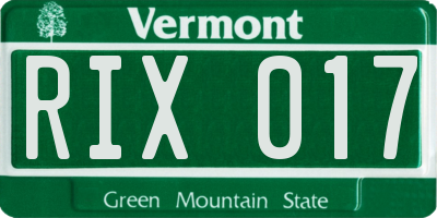 VT license plate RIX017