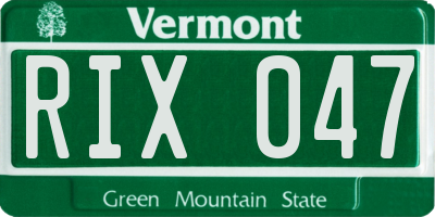 VT license plate RIX047