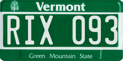 VT license plate RIX093