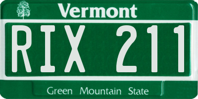VT license plate RIX211