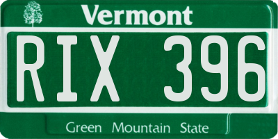 VT license plate RIX396