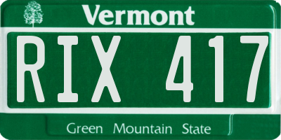 VT license plate RIX417