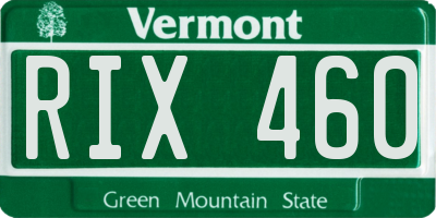 VT license plate RIX460